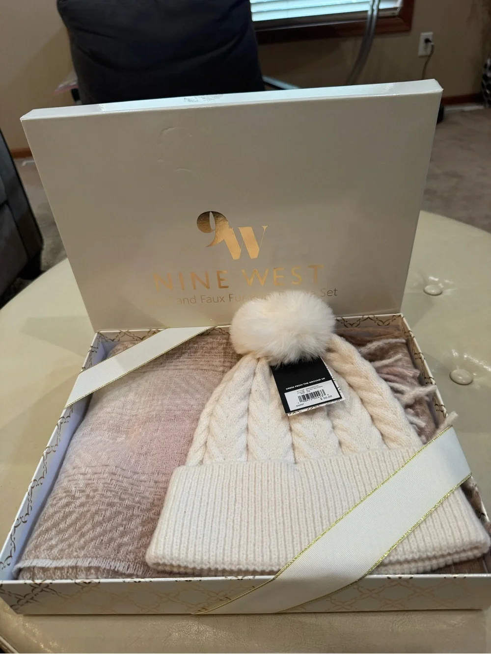 Nine West Scarf and Beanie Set